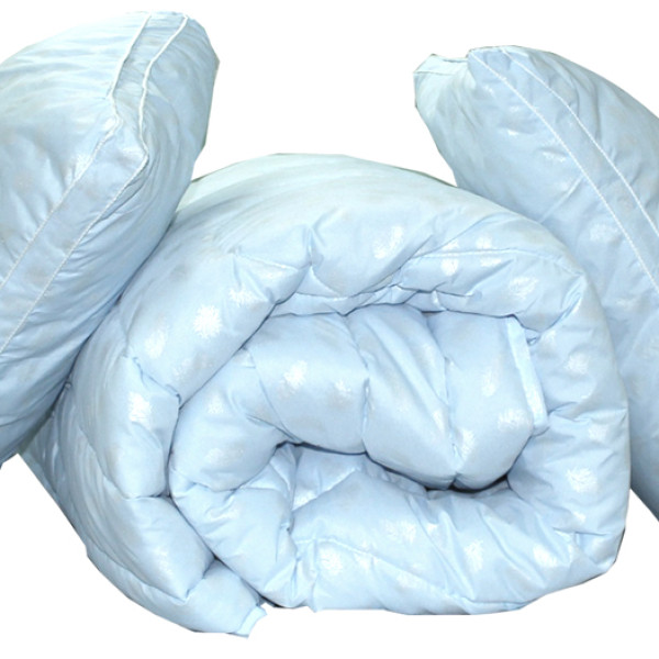 Ковдра лебедячий пух "Блакитна" 1.5-сп. + 2 подушки 50х70 Ковдра лебедячий пух "Блакитна" 1.5-сп. + 2 подушки 50х70