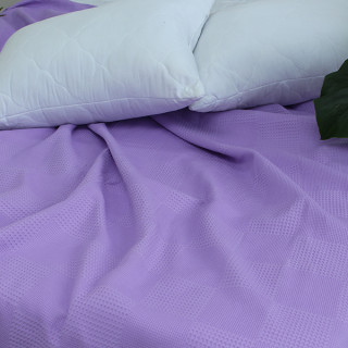 Простирадло-покривало піке 200х235 см. Клітина бузкова