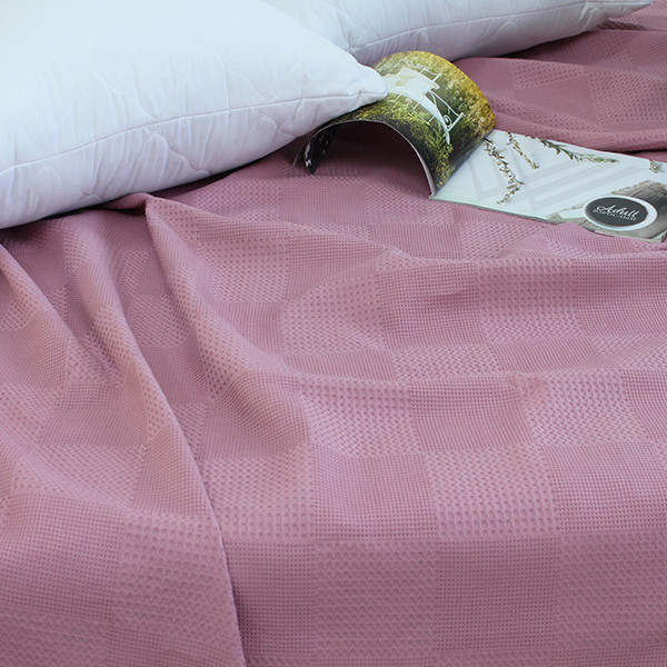 Простирадло-покривало піке 160х235 см. Клітина трояндова