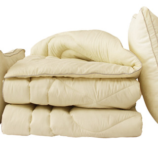 Ковдра лебедячий пух "Бежова" 2-сп. + 2 подушки 50х70