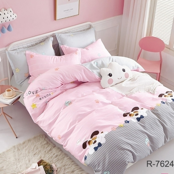 Комплект постельного белья с компаньоном R7624 pink