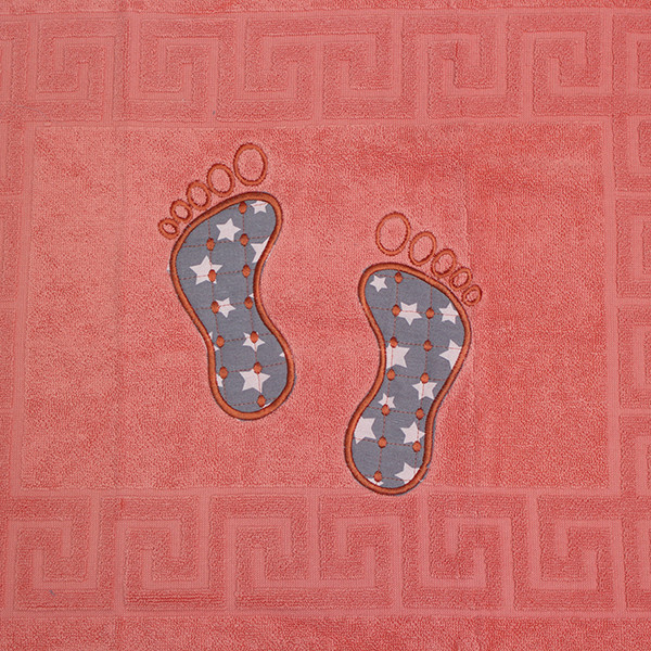 Рушник махровий Ніжки колір: кораловий (Туреччина)