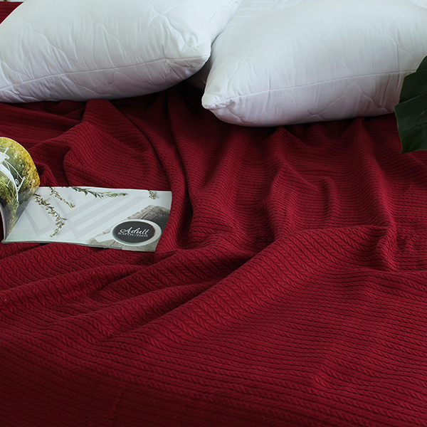 Простынь-покрывало пике 200х235 см. Косичка бордо