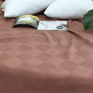 Простирадло-покривало піке 200х235 см. Клітина кавова