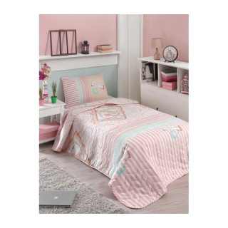 Покрывало стеганное с наволочкой Eponj Home - LovemeCat ментоловый 160*220