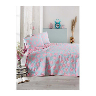 Покривало стьобане з наволочкою Eponj Home — Pari бірюзовий 160*220