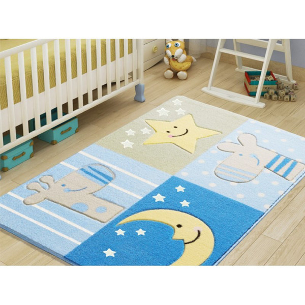 Килим у дитячу кімнату Confetti — Sleepy блакитний 100*150 Килим у дитячу кімнату Confetti — Sleepy блакитний 100*150
