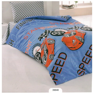 Постільна білизна для підлітків Eponj Home — Jet Araba Mavi ранфорс