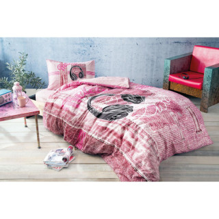 Постільна білизна Tac Ranforce Teen — Listen рожева підліткова