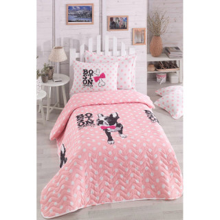 Покрывало стеганное с наволочкой Eponj Home - Boston Pembe розовый 160*220