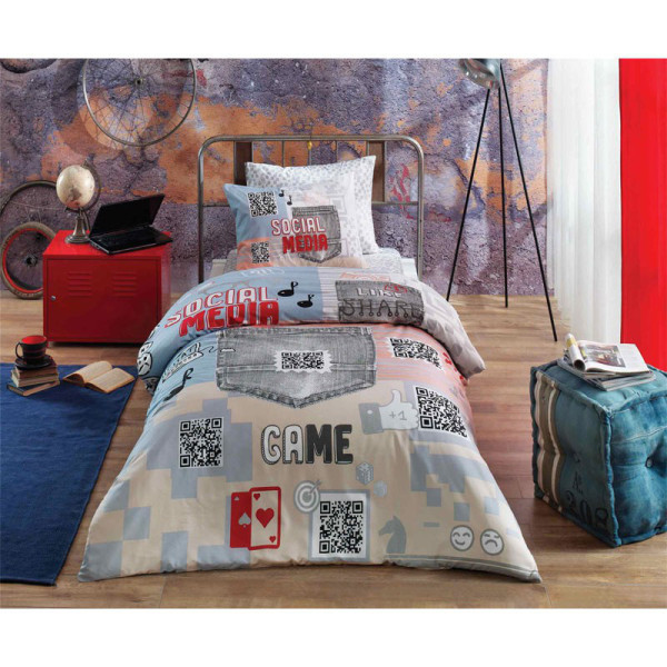 Постільна білизна Tac Ranforce Teen — Join блакитної підліткової Постільна білизна Tac Ranforce Teen — Join блакитної підліткової