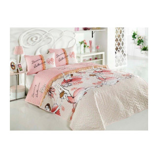 Покрывало стеганное с наволочкой Eponj Home - Ballerina розовый 160*220