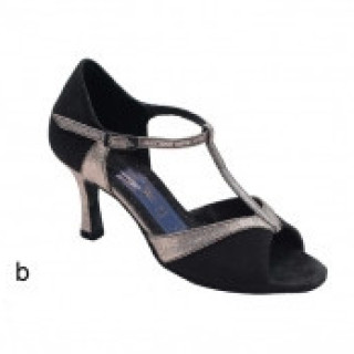 Туфлі для танців жіночі Латина чорні з сріблом оригінальна модель.