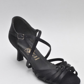 Туфлі для танців жіночі Латина чорний сатин вузлики оригінальна модель 23,5 (37 р) у наявності!