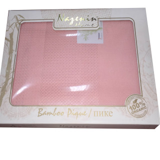 Ніжно рожеве вафельне простирадло в євророзмірі 200-240 см