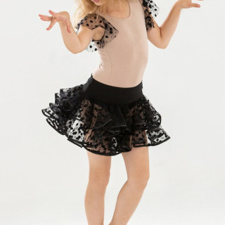 Юбка Латина для дівчаток, ярусна сітка флок 30-38р