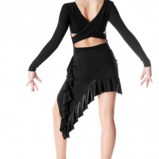 Спідниця жіноча, для танців Латина з хвостом і рюшами