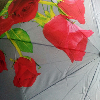 Парасолька жіноча, червоні троянди! Уценка! Є незначний дефект!